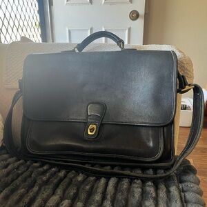 Classic Coach #5180 Black Leather Men's Bag